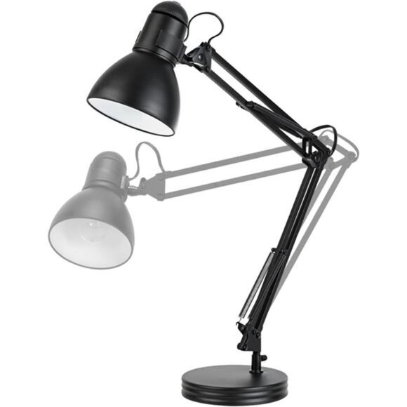 28" Heavy Base Top Moving Spring Balanced Swing Arm Desk  Lamp, Black, On/Off - Picture 7 of 8